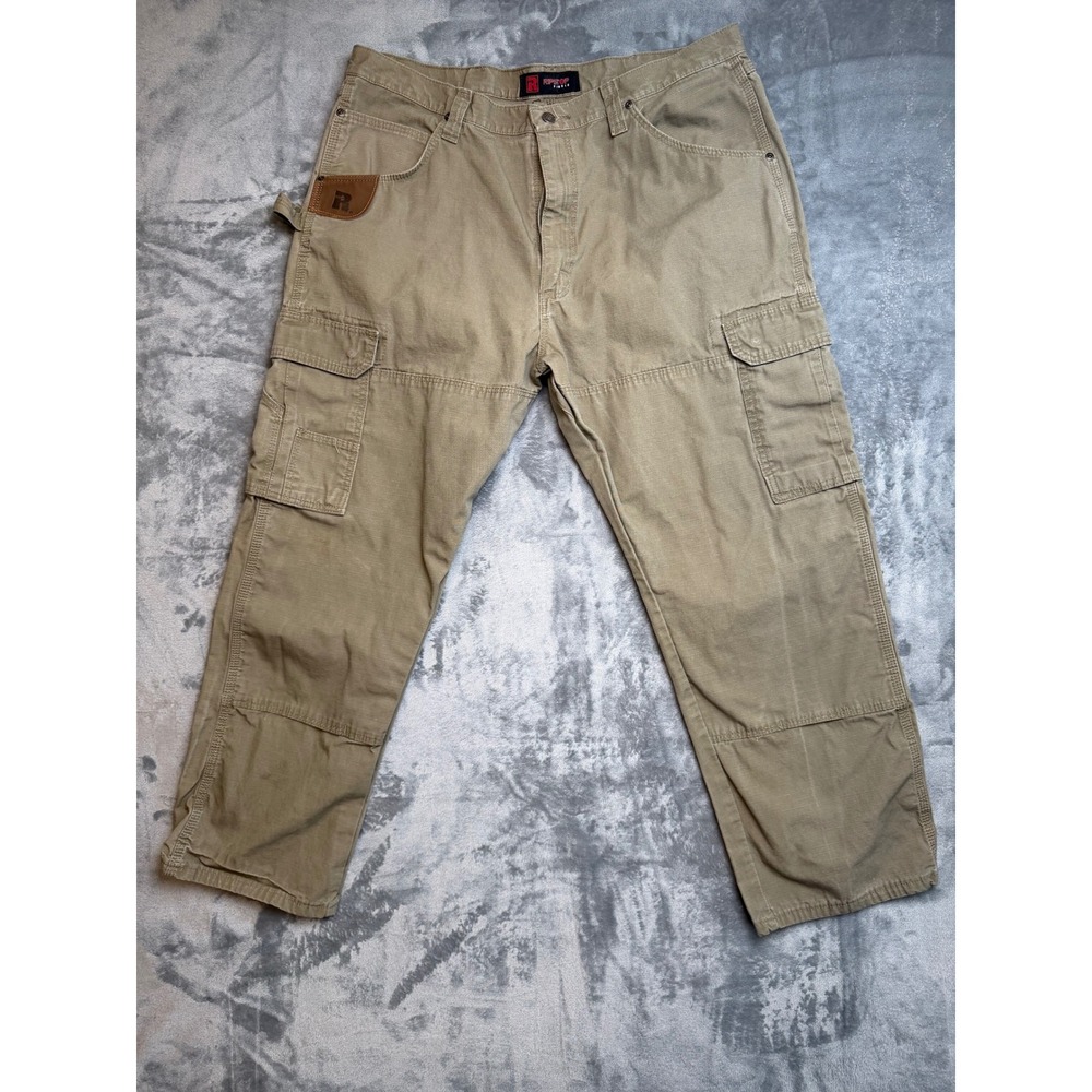 Wrangler Riggs Workwear Mens Ripstop Cargo Pants 40x30 Khaki Brown 3W060BR